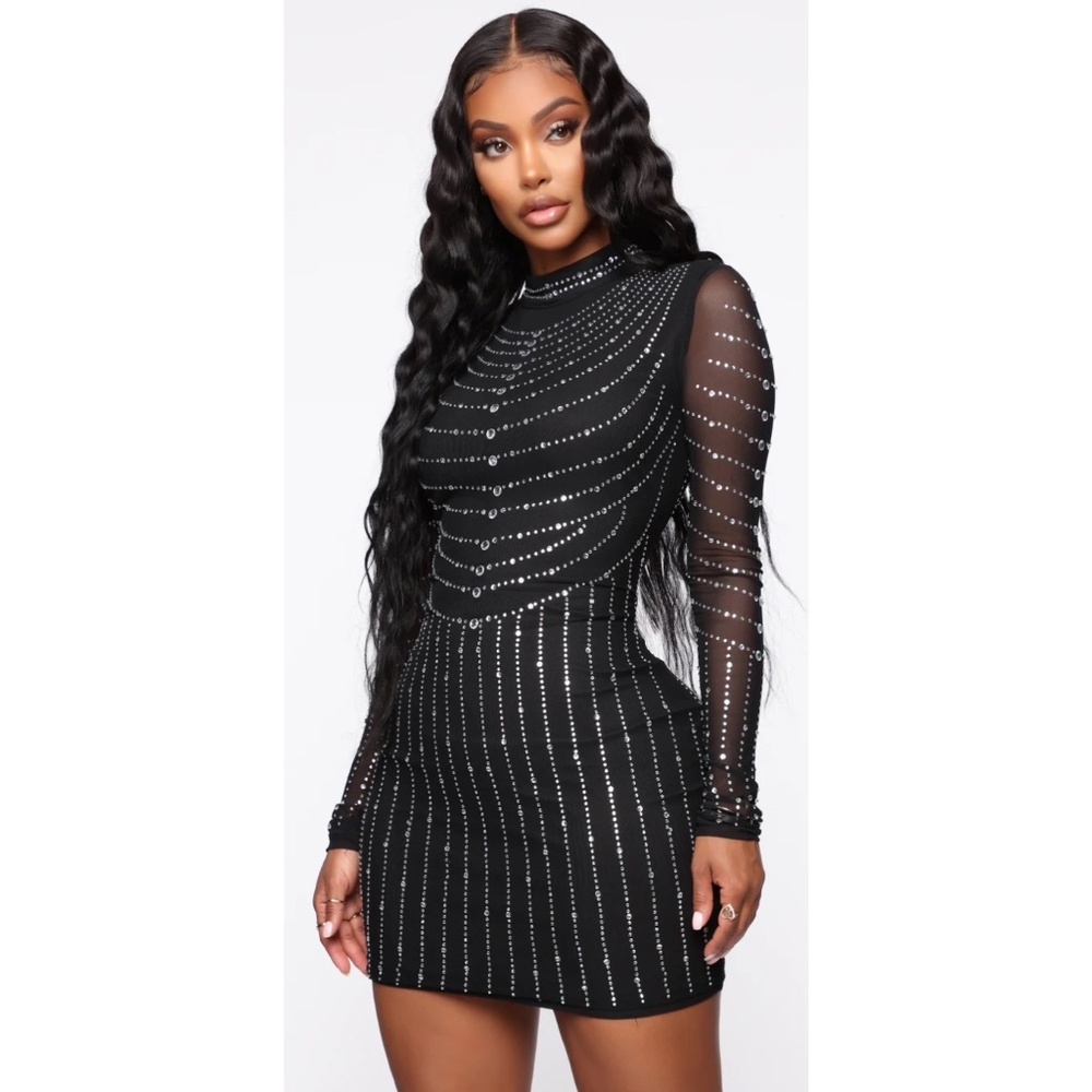 Rhinestone Mini Dress